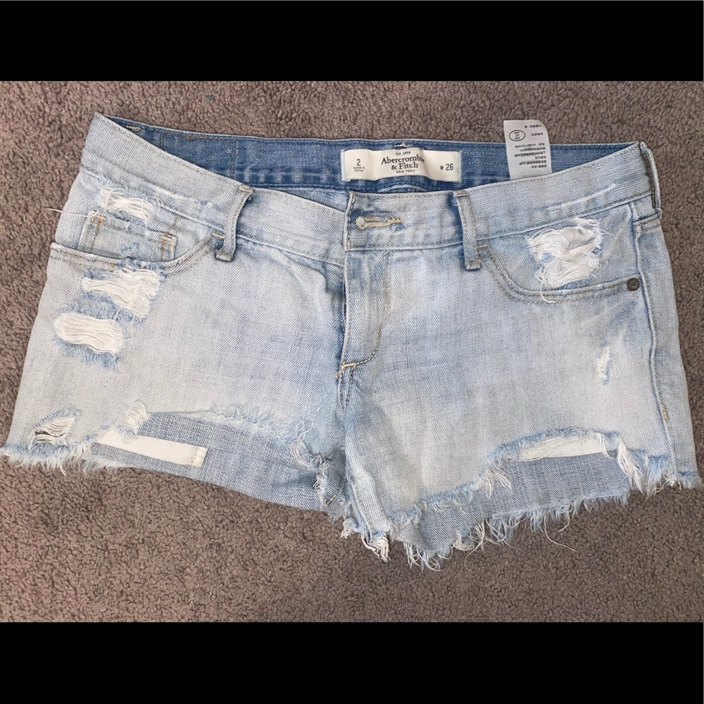A&F Distressed Jean Shorts, Size 26